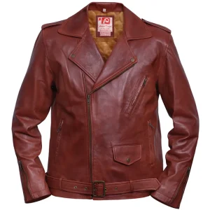 Men's Brando Motorcycle Brown Leather Jacket