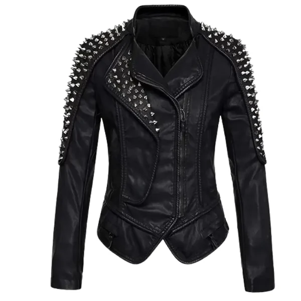Women’s Punk Stylish Studded Leather Jacket
