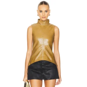 Women's Tan Leather Top