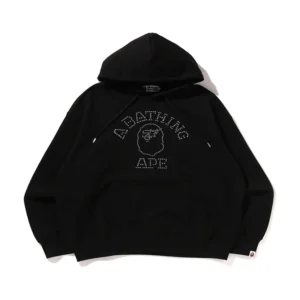 A BATHING APE Rhinestone College Pullover Hoodie