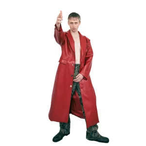Women's Unisex Faux Plant Leather Long Coat