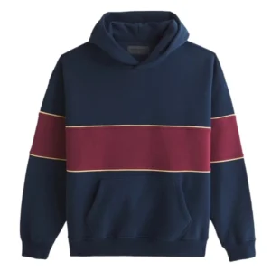 Abercrombie And Fitch Essential Popover Navy Stripe Hoodie