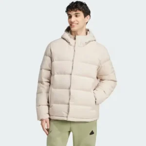 Adidas Helionic Hooded Down Beige Jacket
