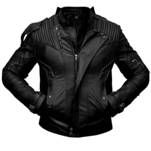 Allen Padded Black Leather Jacket
