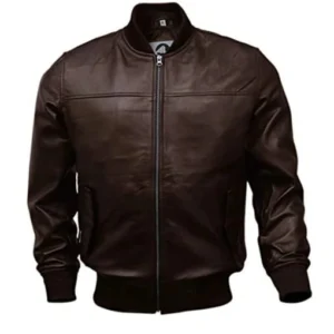 Mens Brown Leather  Jacket