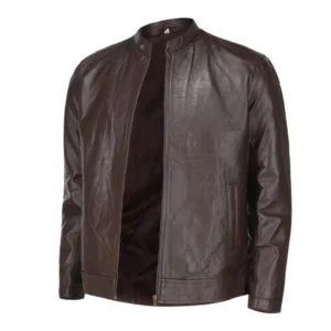 Brown Men Pure Sheep Leather Jacket