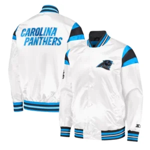 Carolina Panthers Starter White Satin Jacket