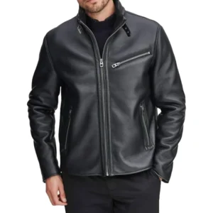 Faux Shearling Black Geniune Leather Jacketest