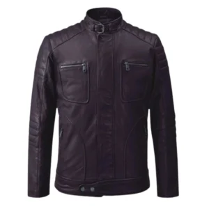 Firefly Moto Purple Biker Leather Jacket