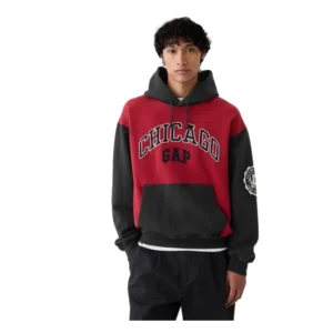 Gap Chicago Logo Colorblock Red Hoodie
