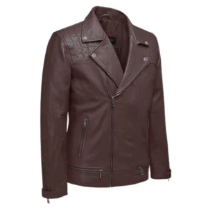 Ironwood Burgundy Biker Leather Jacket