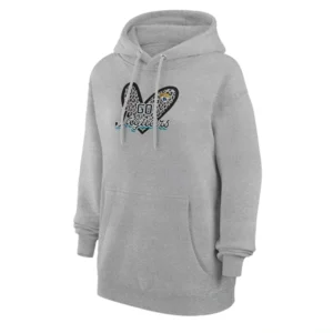 Jacksonville Jaguars Print Heart Team Grey Hoodie