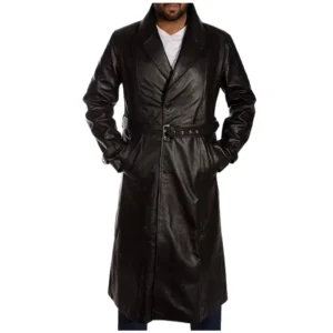 Men's Leather Trench Coat