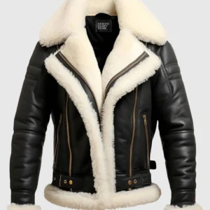 Men's Aviator B3 Bomber Black Leather Jacket