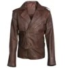 Men's Biker Brown Leather Jacket