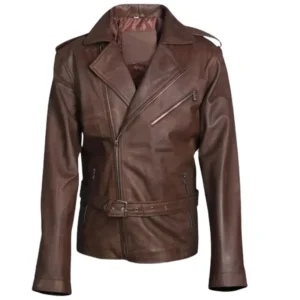 Men's Biker Brown Leather Jacket