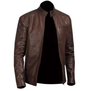 Mens Chocolate Leather Jacket