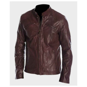 Mens Café Racer Maroon Jacket