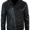 Men’s Distressed Motorcycle Leather Jacket