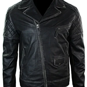 Men’s Distressed Motorcycle Leather Jacket