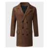 Mens Double Breasted Brown Coat