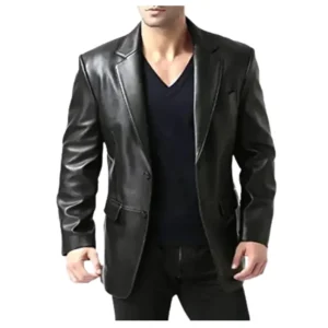 Men's Real Leather Blazer