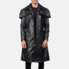 Classic Black Leather Duster