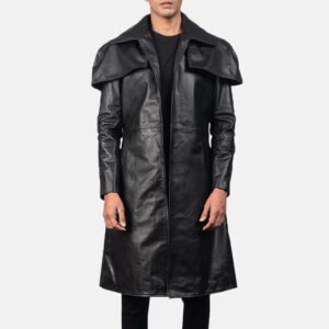 Classic Black Leather Duster