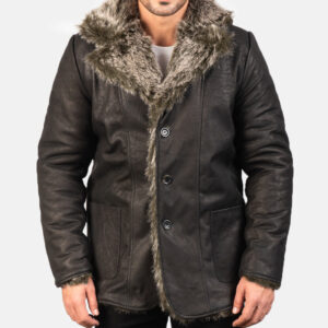Furlong Black Leather Coat