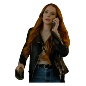 Our Little Secret Lindsay Lohan Black Leather Jacket