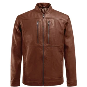 Thunder Storm Tan Biker Leather Jacket