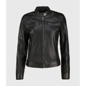Women’s Black Biker Leather Jacket