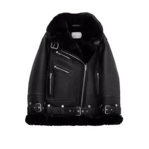 Women Moto Shearling Jacket