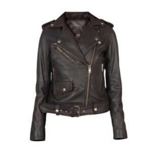 Women Alison Brown Biker Jacket