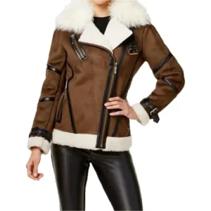 Women’s Brown Sheepskin Fur Leather Jacket