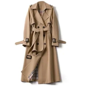 Womens Brown Wool Trench Coat