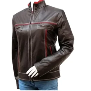 Women’s Double Stitched Leather Jacket