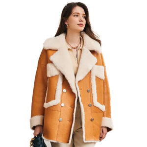 Women's Shearling Sheepskin Aviator Coat