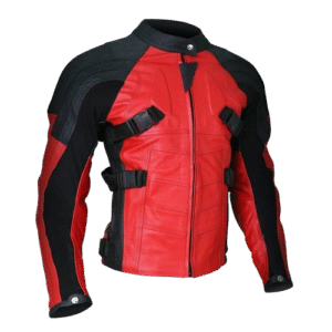Armored Style Deadpool Biker Leather Jacket