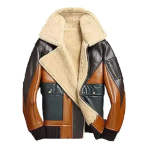 Men’s Brown Flying Leather Shearling Jacket