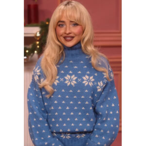 Nonsense Christmas With Sabrina Carpenter Blue Sweater