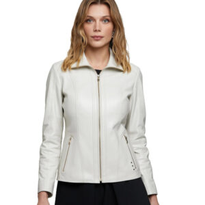 Women’s Real Beige Leather Jacket