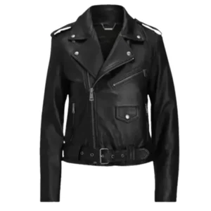 Women's Asymmetrical Style Black Leather Jacket