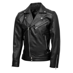 Mens Quilted Biker Leather Jacket
