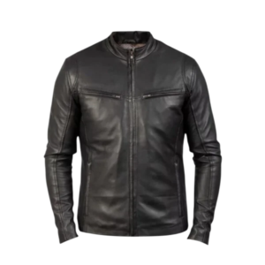 Men Ionic Quilted Leather Biker Jacket