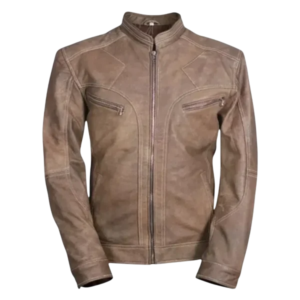 Men's Slim fit Brown Leather Jacket
